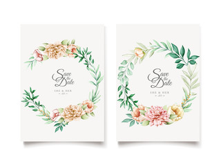 beautiful peonies invitation card design