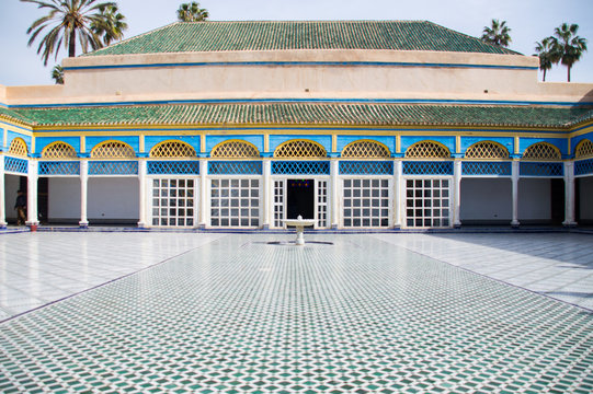 Bahia palace courtyard in Marrakech