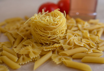 Dried pasta noodles