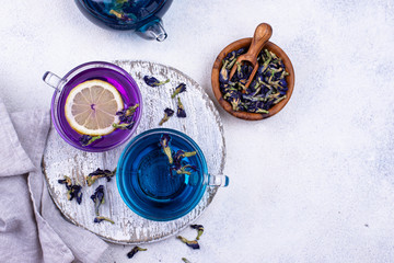 Blue and purple tea Butterfly pea