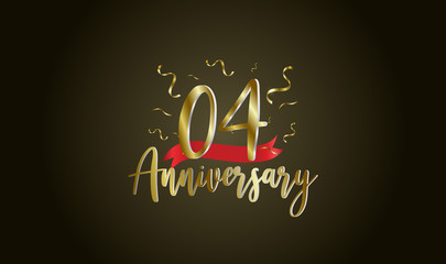 Anniversary celebration background. with the 4th number in gold and with the words golden anniversary celebration.