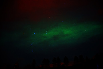 Obraz na płótnie Canvas slight aurora with clear stars 