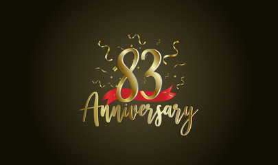 Anniversary celebration background. with the 83rd number in gold and with the words golden anniversary celebration.