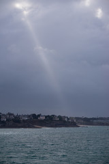 Panorama Baie de Saint Malo au cr&eacute;puscule Ille et Vilaine Bretagne France