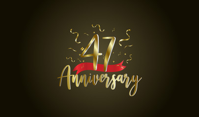 Anniversary celebration background. with the 47th number in gold and with the words golden anniversary celebration.