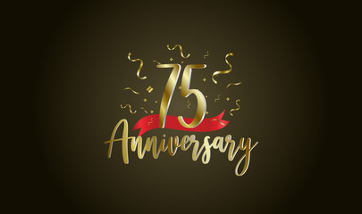Anniversary celebration background. with the 75th number in gold and with the words golden anniversary celebration.