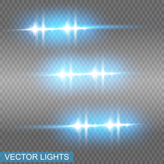 Blue glowing light explodes .Bright Star. Special line flare light effects for design and decor.