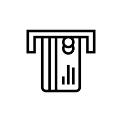 Automated teller machine, credit card, cash icon vector design in linear style on white background