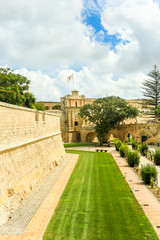 Fototapeta na wymiar The main gate, medieval city of Mdina in Malta