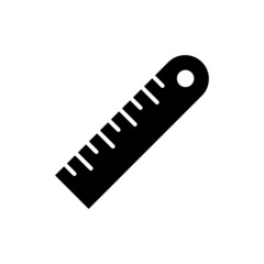 Fototapeta premium ruler icon vector simple design in black flat design on white background