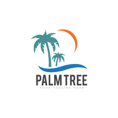 Palm Tree Logo Icon Design Illustration