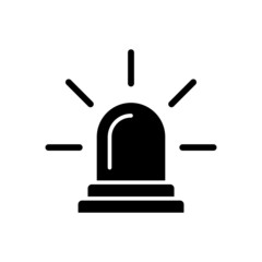 Siren icon symbol vector, flat design in black flat design on white background