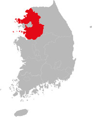 Gyeonggi province highlighted on South korea map. Business concepts and backgrounds.