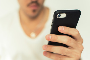 man using mobile phone