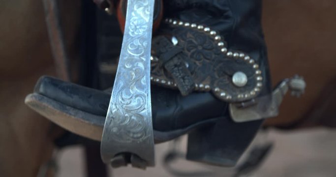 Boot getting into the stirrup