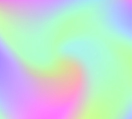 Iridescent holographic background with colorful gradient stains. Multicolored vivid blurred backdrop or wallpaper.