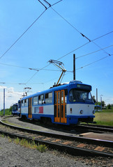 Fototapeta na wymiar Tatra T3 trams in Ostrava
