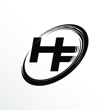 recommend clip art: Initial Letter HF Brush Effect Logo Design	
                    