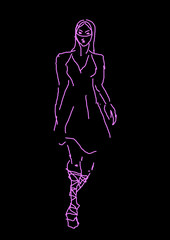 Szkic kobiety w masce © Bernadeta