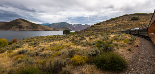 Beautiful landscape with train
