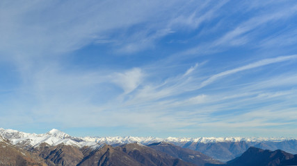 blue sky in the mountains of the Alps