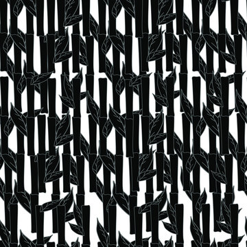 Black Bamboo Vector Pattern Seamless © Michel M.