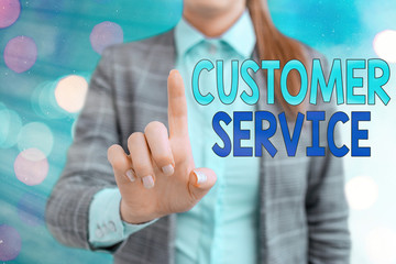 Handwriting text writing Customer Service. Conceptual photo process of ensuring client satisfaction...