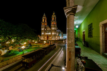 Vista de la Catedral de Campeche, México