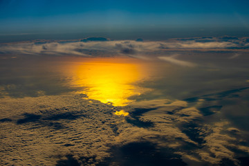 Fototapeta premium sunset from the golden sky