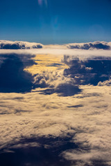 sunset over the clouds