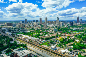 Fototapeta na wymiar Downtown Atlanta, Georgia - Aerial View From South East Atlanta 