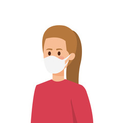 young woman using face mask isolated icon vector illustration design
