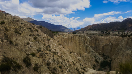 rock formation in la paz bolivia called moon valley