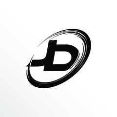 Obraz premium Initial Letter JD Brush Effect Logo Design 