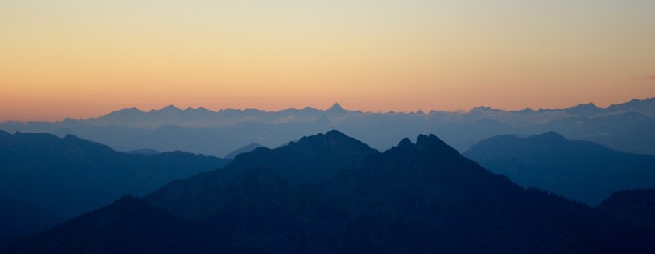 Scenic View Of Silhouette Mountains Against Sky During Sunset © benedikt scherz/EyeEm