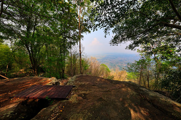 Chom Ta Wan Cliff a famous travel place in Phu Wiang National Park in Wiang Kao District, Khon Kaen, Thailand