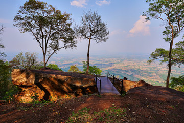 Chom Ta Wan Cliff a famous travel place in Phu Wiang National Park in Wiang Kao District, Khon Kaen, Thailand