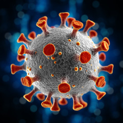 Novel Coronavirus, 2019-nCoV or SARS-CoV-2, cause of the global flu pandemic. Microscopic virus...