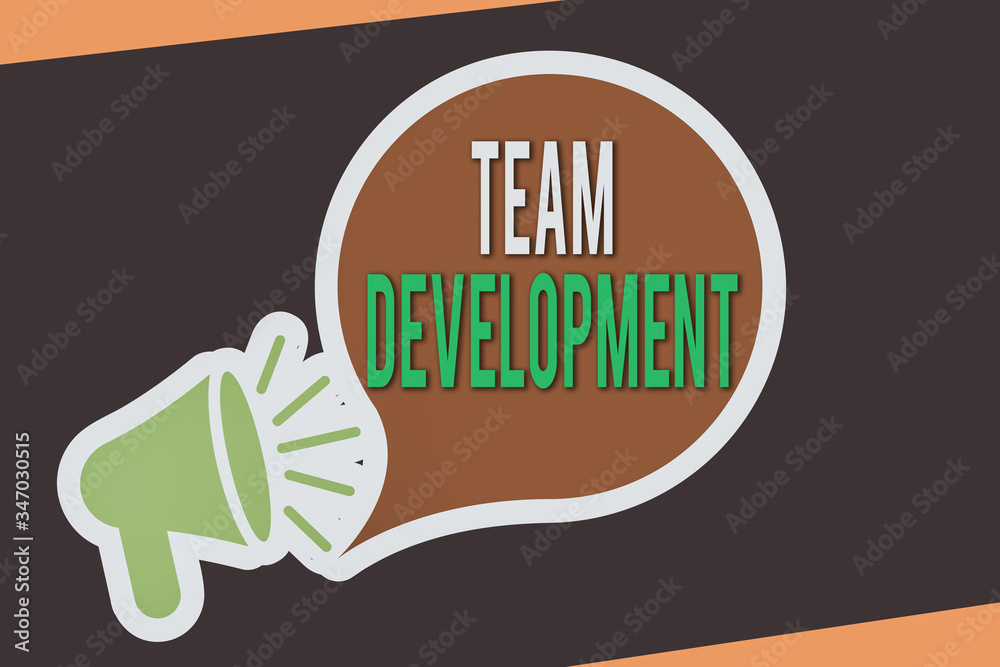 Poster conceptual hand writing showing team development. concept meaning learn why and how small groups cha