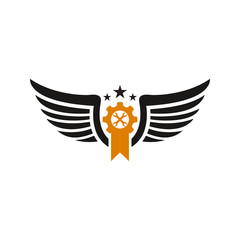 Gear icon. Setting & Fix service icon. Automotive Logo Template. Car service labels, speed auto car logo template