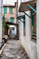 Fototapeta na wymiar Generic building detail around the streets of George Town, Penang Island