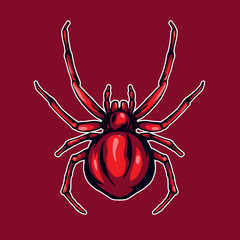 spider and red colour illustration