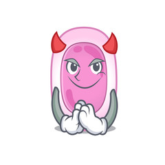 bordetela pertussis dressed as devil cartoon character design style
