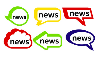 News word and speech bubble