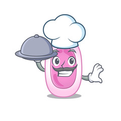 Bordetela pertussis chef cartoon character serving food on tray