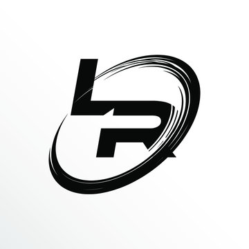 recommend clip art: Initial Letter LR Brush Effect Logo Design