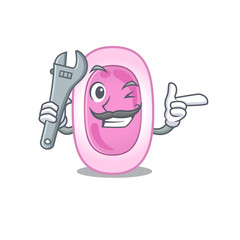 A picture of bordetela pertussis mechanic mascot design concept