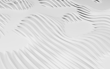 Abstract Curved Shapes. White Circular Background.