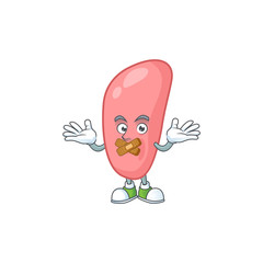 Neisseria gonorhoeae mascot cartoon design with quiet finger gesture