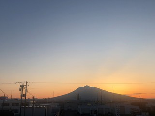 sunset over the city